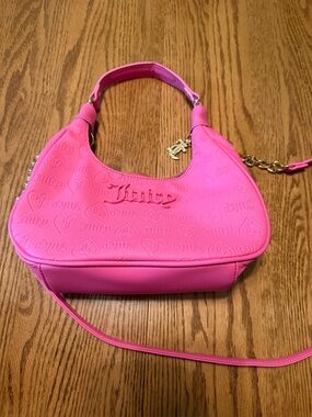 Juicy Couture Bright Pink Embossed Logo Shoulder Bag